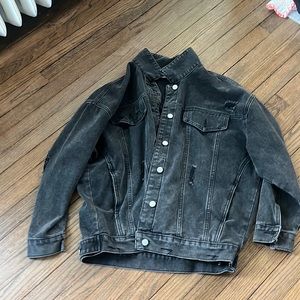 Oversized black jean jacket